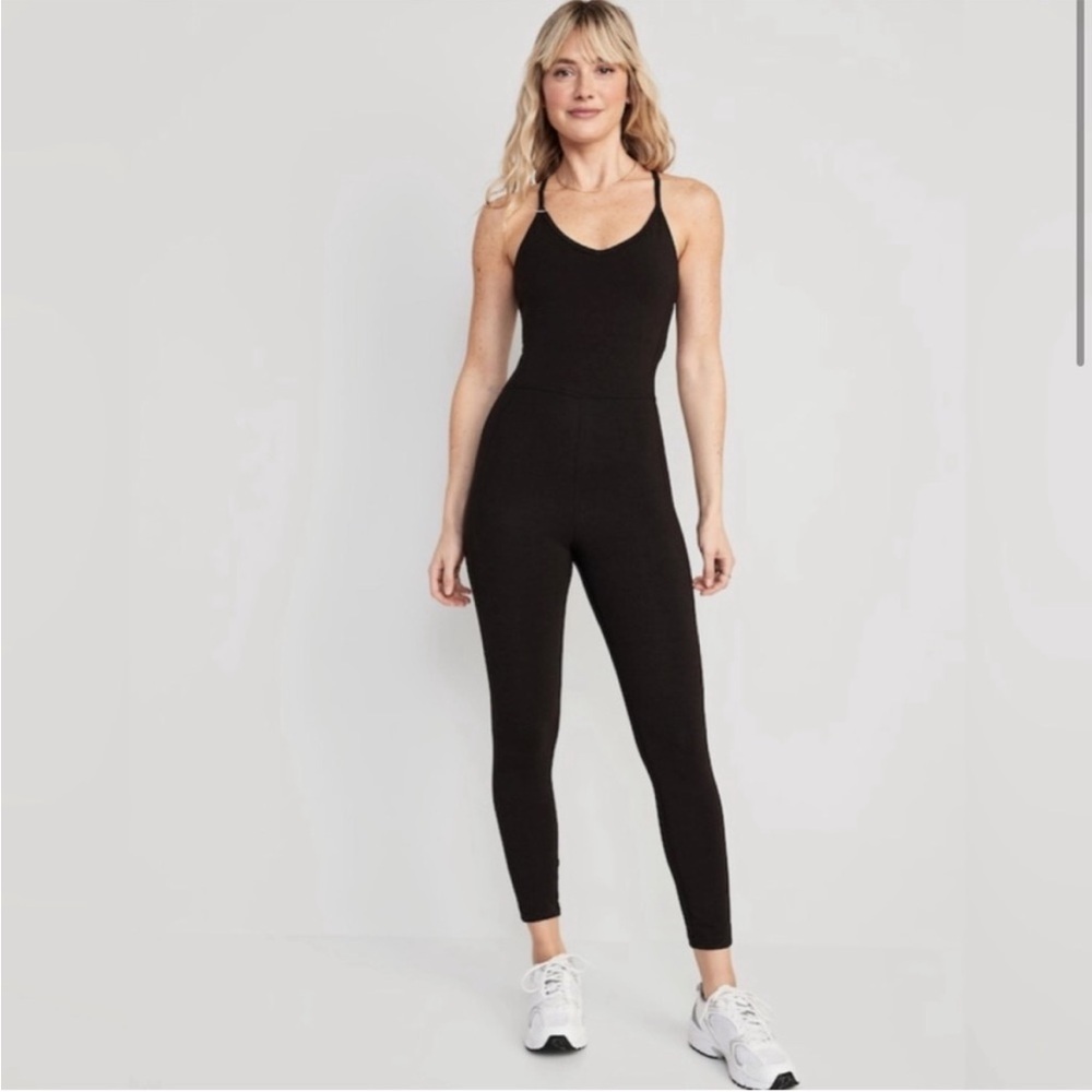 Old navy size S black powerchill one piece jumpsuit